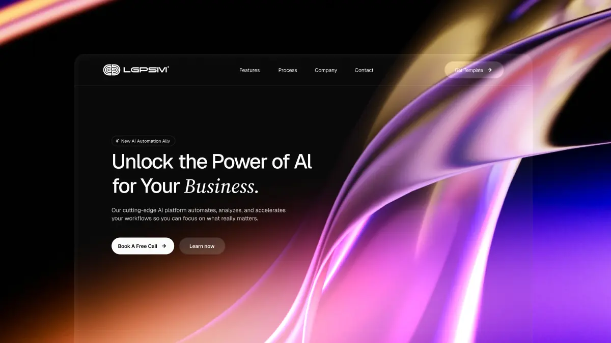Exempel på webbdesign för AI och automation
