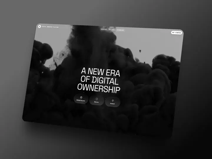 Filmisk byråhemsida med svartvita bildmotiv