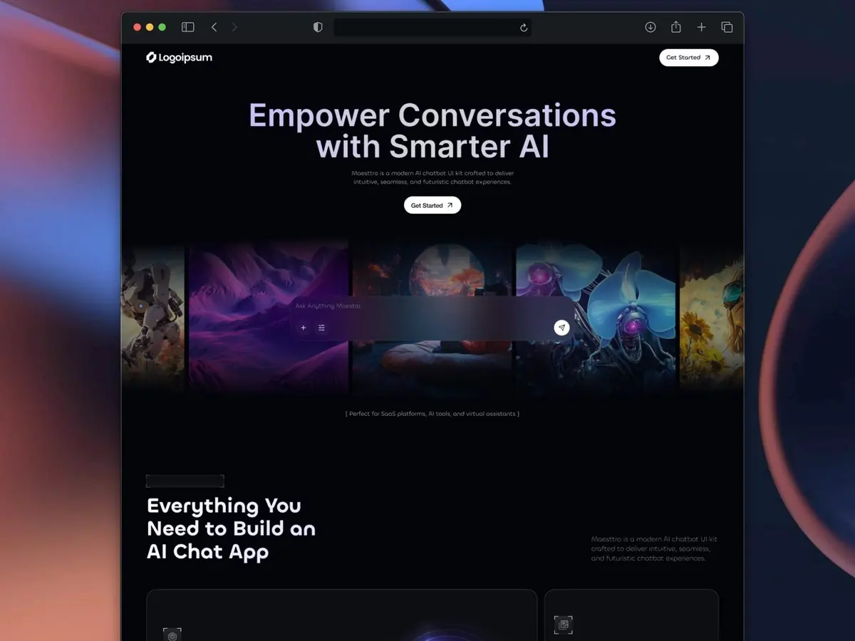 AI-chattprodukt med konversationsgränssnitt och funktionskort