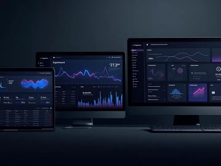 Dashboardcentrerad produktsida med prisplaner och funktionsdetaljer