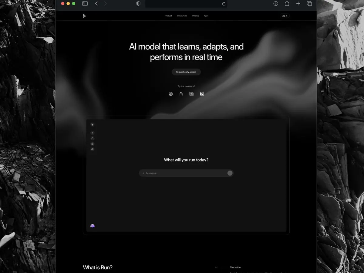 Utvecklarsida med API-sektion, arkitektur och produktdemo